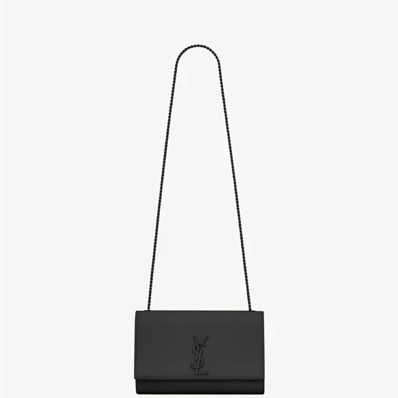 Saint Laurent YSL Medium Grain De Poudre Embossed Leather Black Shoulder Bag - Picture 2 of 16